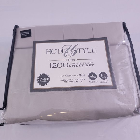 Hotel Style 1200 Thread Count Soft Cotton Sheet Set - Queen Size - Picture 11 of 13